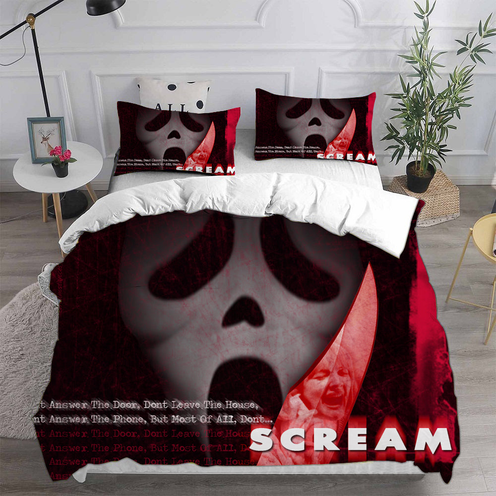 Scream Horror Movie Cosplay Bedding Set Duvet Cover Pillowcases Halloween Home Decor