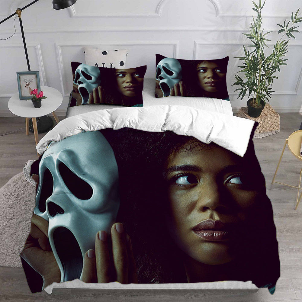 Scream Horror Movie Cosplay Bedding Set Duvet Cover Pillowcases Halloween Home Decor