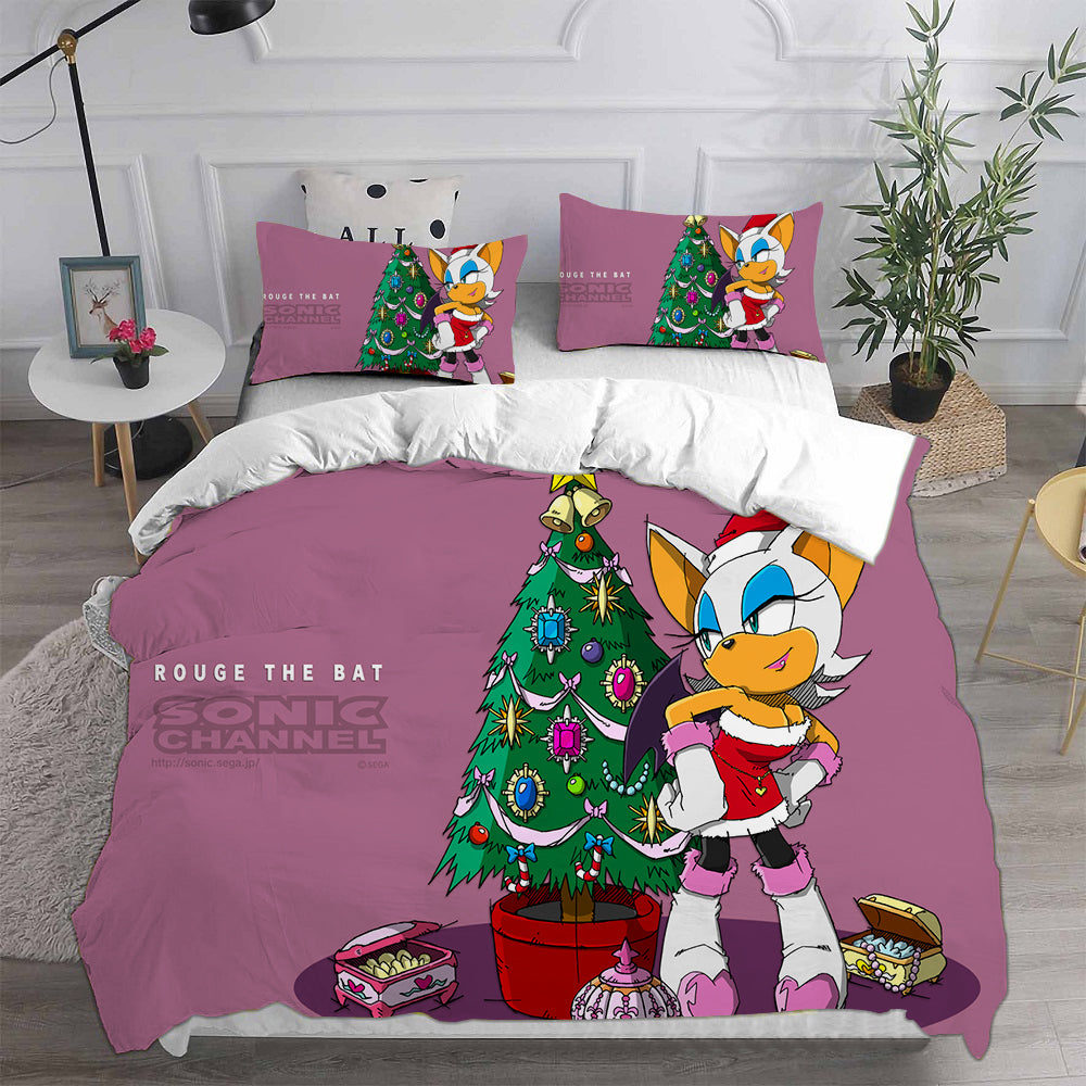 Sonic the Hedgehog Movie Cosplay Bedding Set Duvet Cover Pillowcases Halloween Home Decor