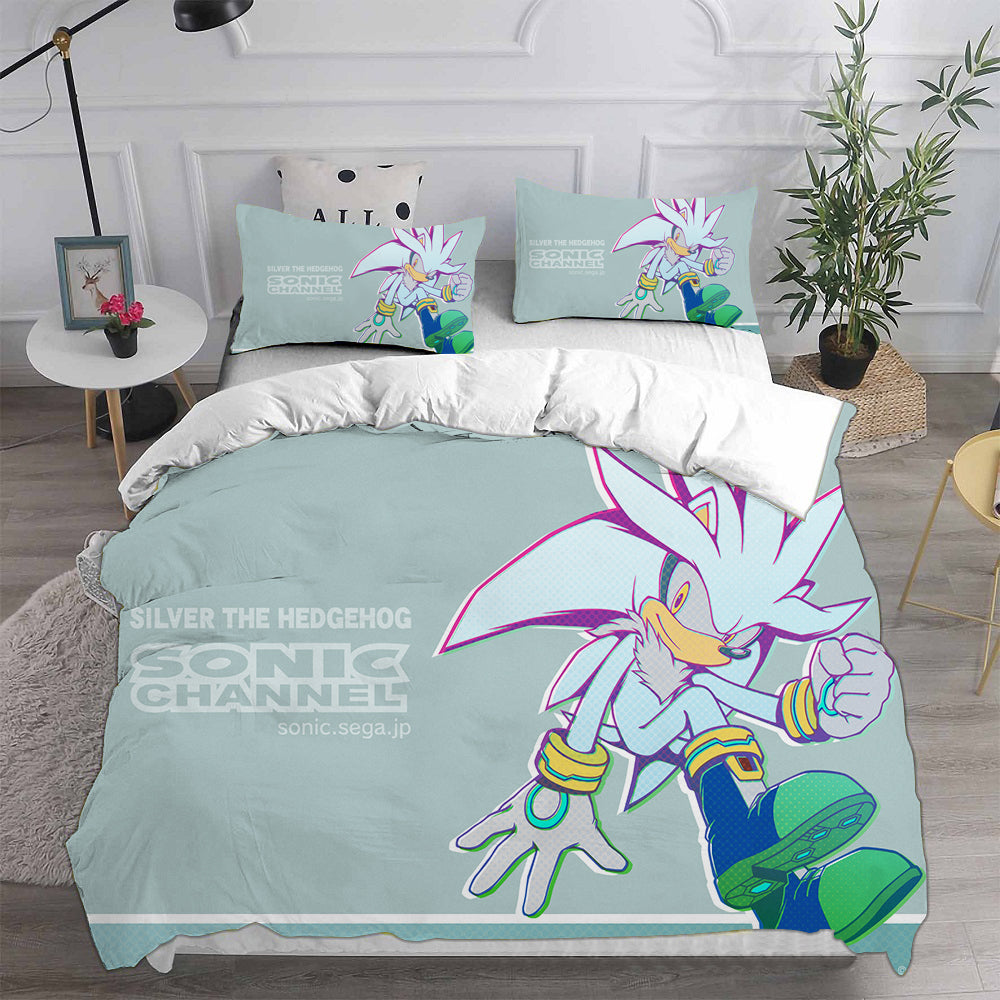 Sonic the Hedgehog Movie Cosplay Bedding Set Duvet Cover Pillowcases Halloween Home Decor