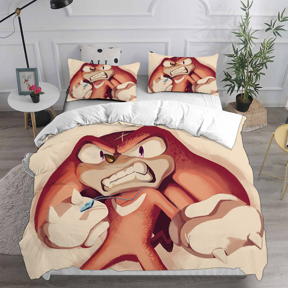 Sonic the Hedgehog Movie Cosplay Bedding Set Duvet Cover Pillowcases Halloween Home Decor