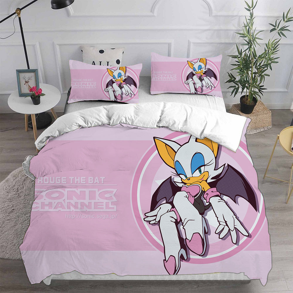 Sonic the Hedgehog Movie Cosplay Bedding Set Duvet Cover Pillowcases Halloween Home Decor