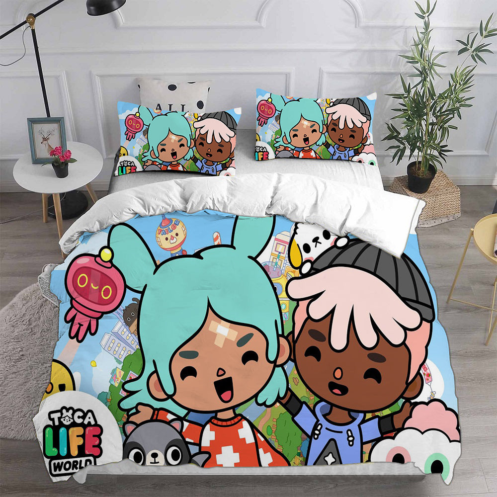 Toca Life World Cosplay Bedding Set Duvet Cover Pillowcases Halloween Home Decor