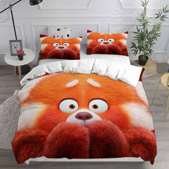 Turning Red Cosplay Bedding Set Duvet Cover Pillowcases Halloween Home Decor