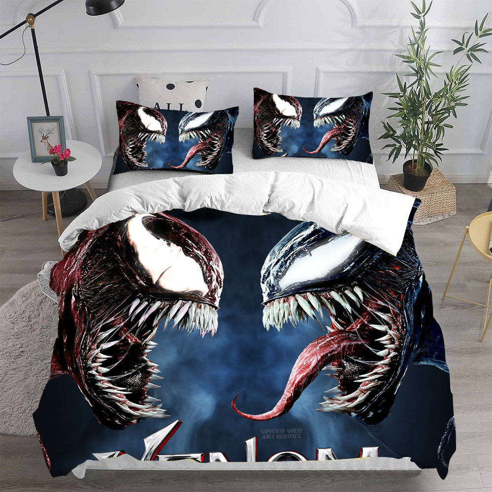 Venom 2 Cosplay Bedding Set Duvet Cover Pillowcases Halloween Home Decor