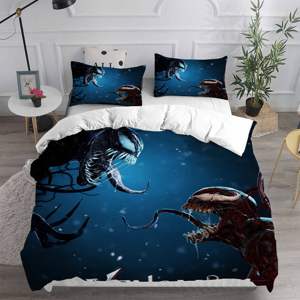 Venom 2 Cosplay Bedding Set Duvet Cover Pillowcases Halloween Home Decor