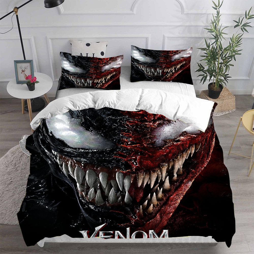 Venom 2 Cosplay Bedding Set Duvet Cover Pillowcases Halloween Home Decor