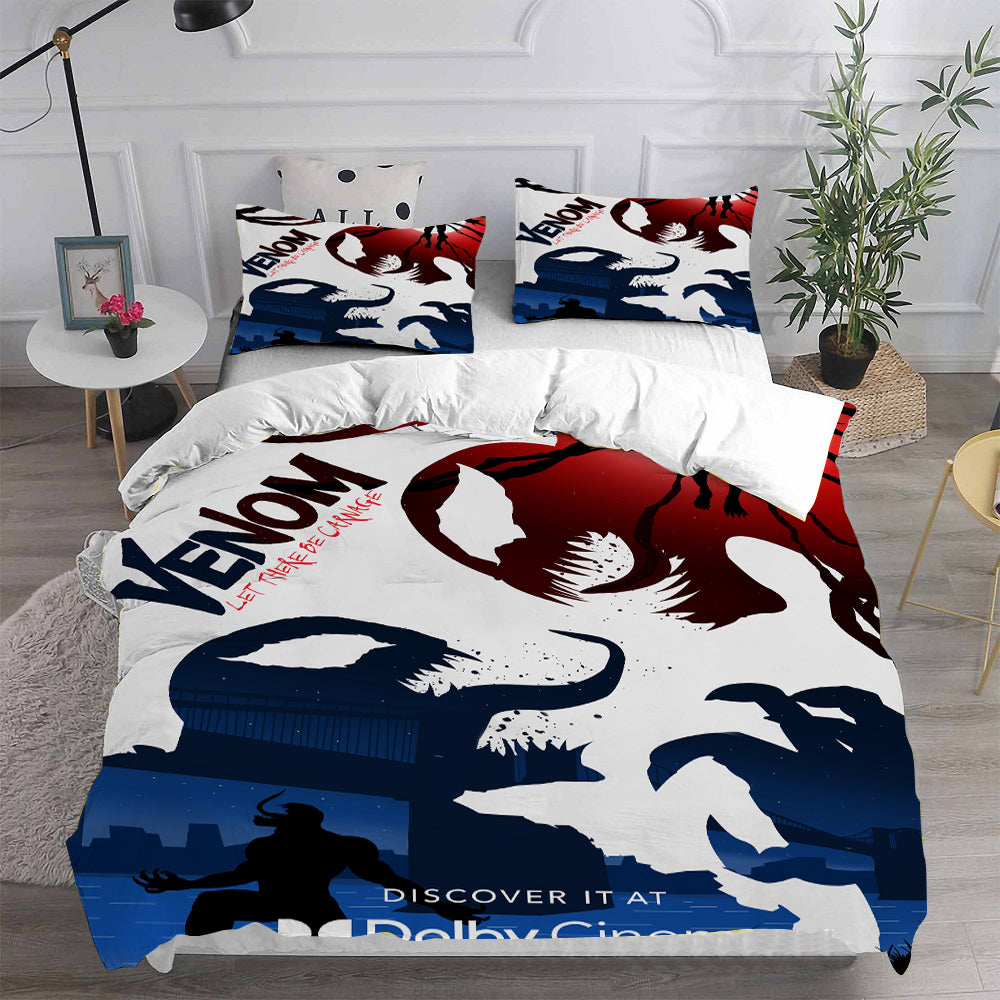 Venom 2 Cosplay Bedding Set Duvet Cover Pillowcases Halloween Home Decor