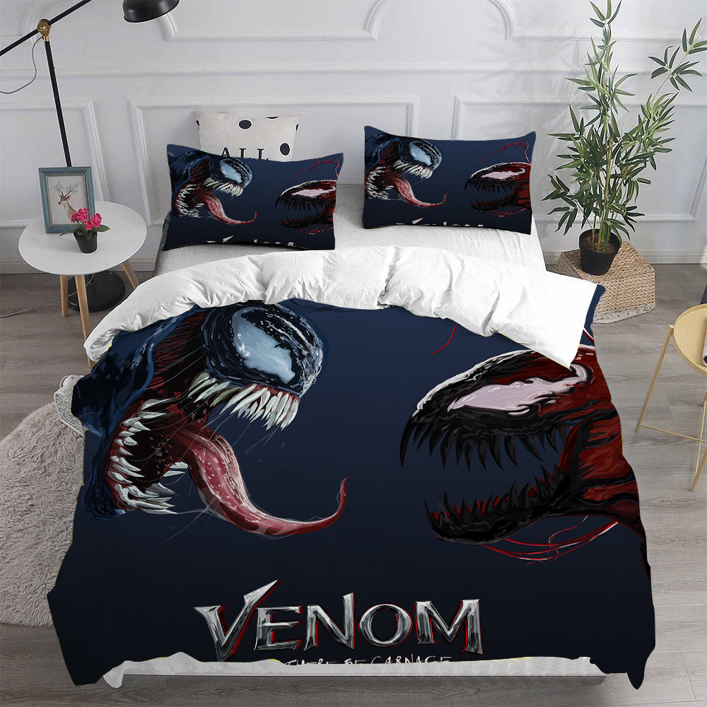 Venom 2 Cosplay Bedding Set Duvet Cover Pillowcases Halloween Home Decor
